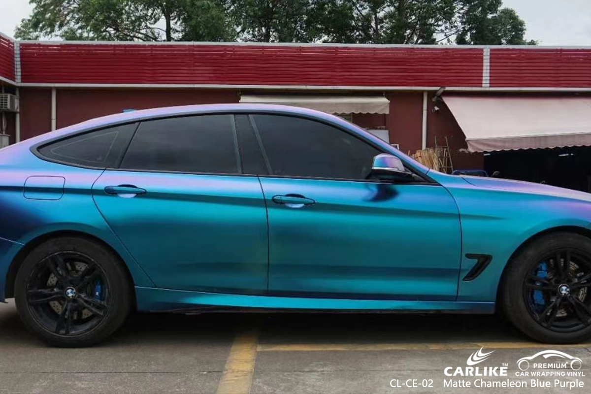 CL-CE-02 matte chameleon light blue to purple body wrap car supplier for BMW General Santos Philippines