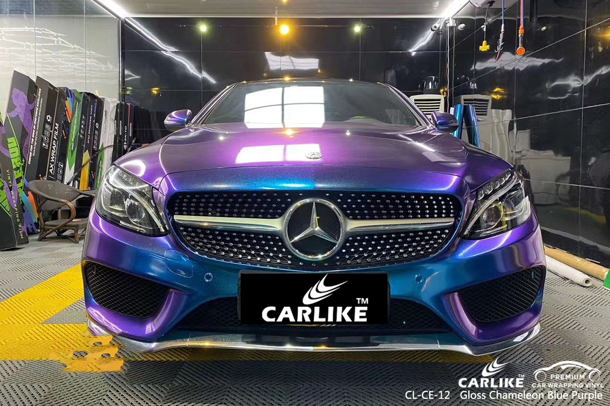 CL-CE-12 gloss chameleon light blue to purple car wrap gloss for MERCEDES-BENZ Lucena Philippines