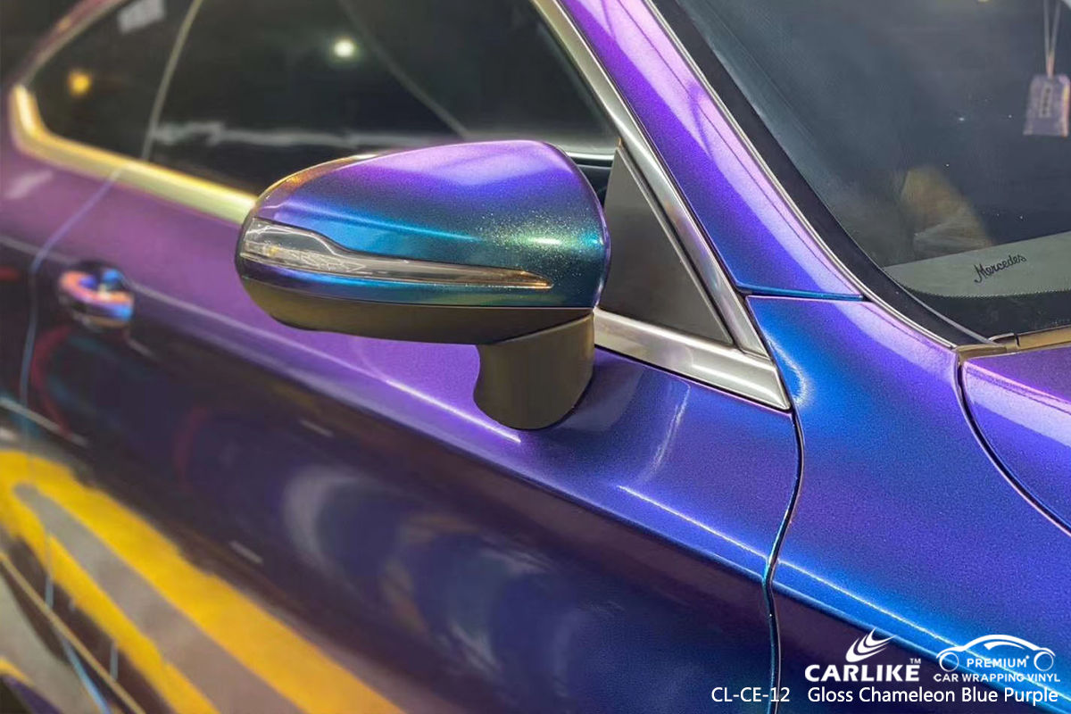 CL-CE-12 gloss chameleon light blue to purple car wrap gloss for MERCEDES-BENZ Lucena Philippines
