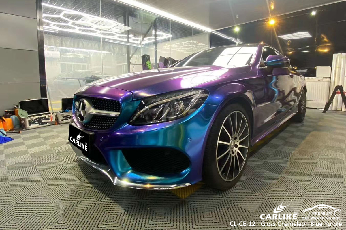 CL-CE-12 gloss chameleon light blue to purple car wrap gloss for MERCEDES-BENZ Lucena Philippines