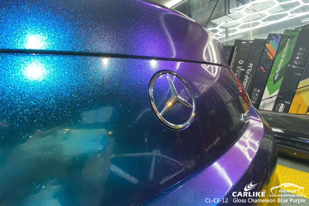CL-CE-12 gloss chameleon light blue to purple car wrap gloss for MERCEDES-BENZ Lucena Philippines