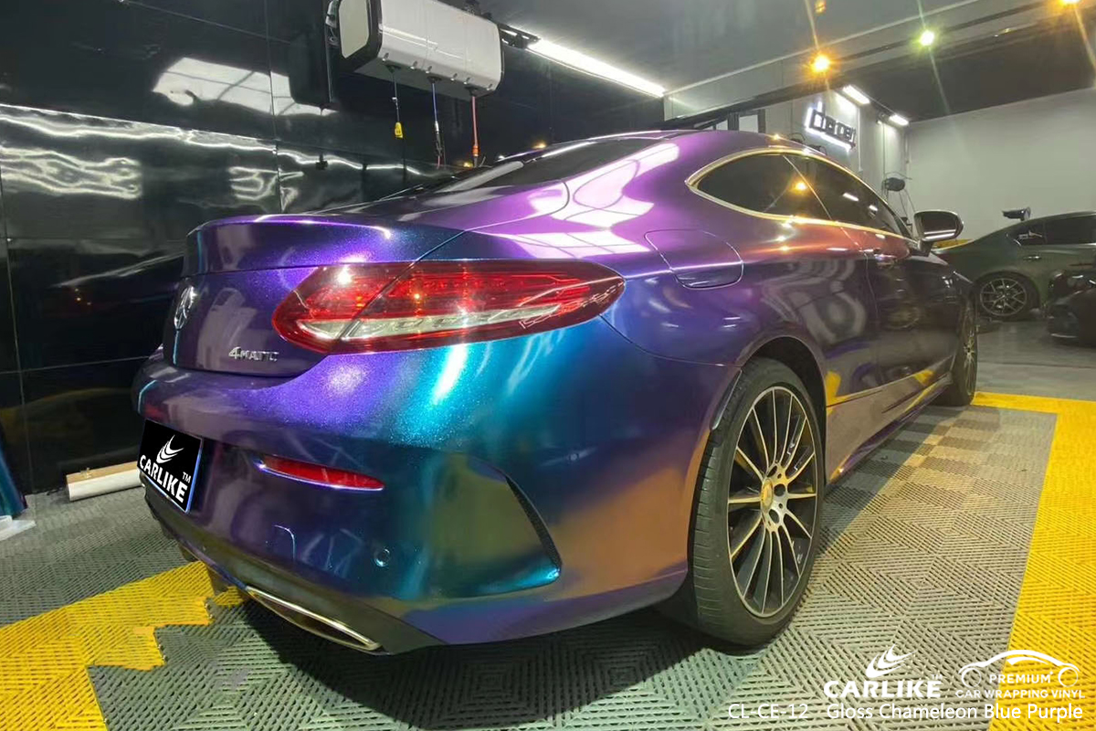 CL-CE-12 gloss chameleon light blue to purple car wrap gloss for MERCEDES-BENZ Lucena Philippines