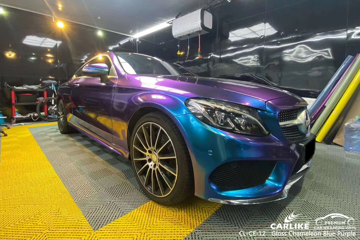 CL-CE-12 gloss chameleon light blue to purple car wrap gloss for MERCEDES-BENZ Lucena Philippines