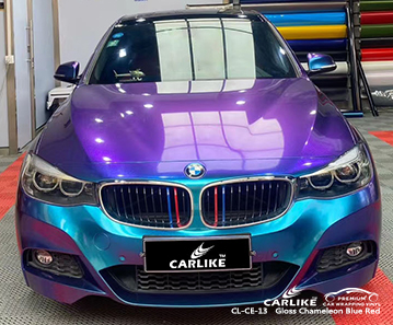 CL-CE-13 gloss chameleon dark blue to purple scooter high gloss vinyl wrap for BMW