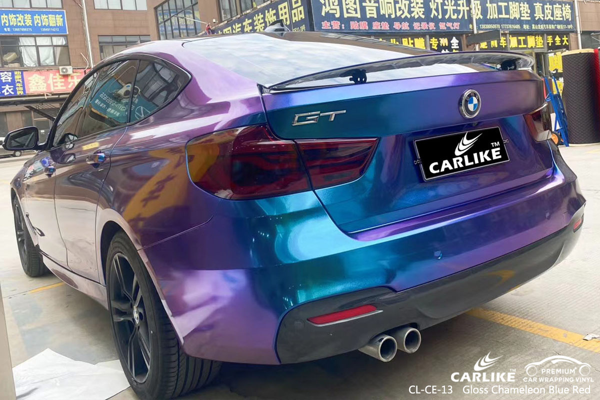 CL-CE-13 gloss chameleon dark blue to purple scooter high gloss vinyl wrap for BMW Angeles Philippines