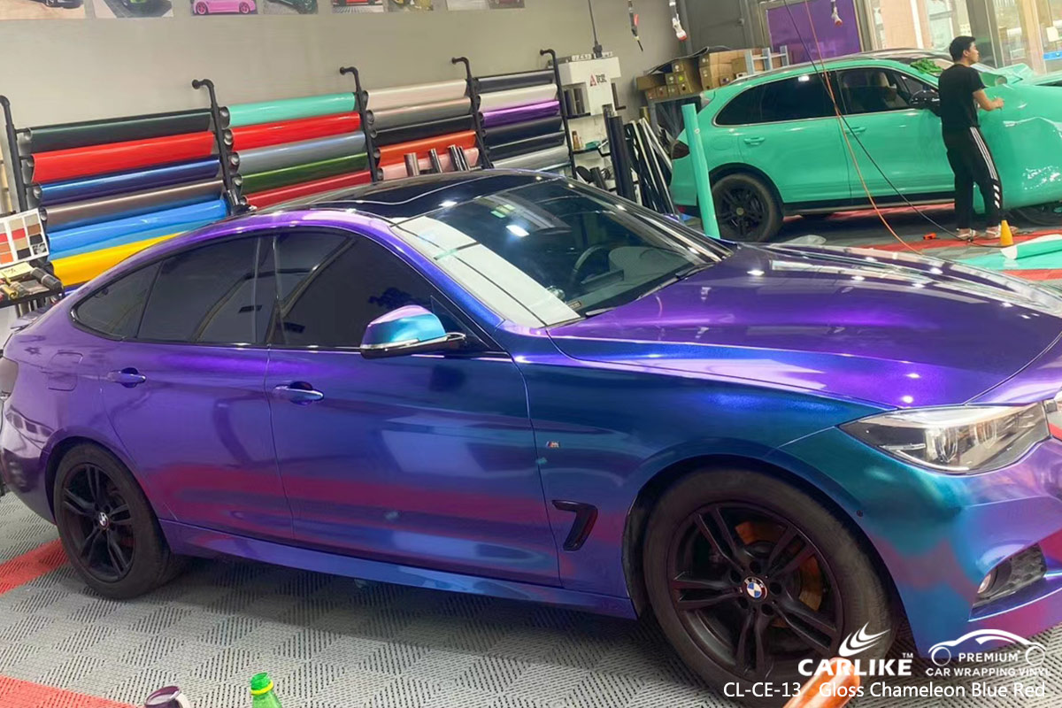 CL-CE-13 gloss chameleon dark blue to purple scooter high gloss vinyl wrap for BMW Angeles Philippines