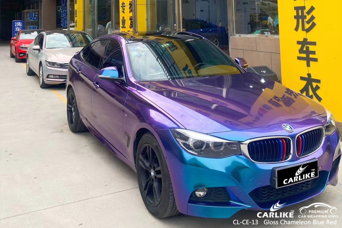 CL-CE-13 gloss chameleon dark blue to purple scooter high gloss vinyl wrap for BMW Angeles Philippines