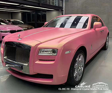 CL-DC-10 الماس الكريستال ماتي الذهب الوردي التفاف السيارة الفينيل ماتي ل رولز رويس مالولوس الفلبين