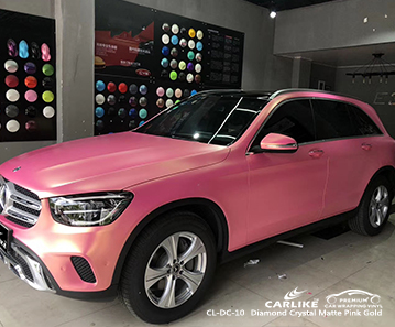 Involucro in vinile oro rosa opaco con cristalli di diamante CL-DC-10 per MERCEDES-BENZ Chicago, Stati Uniti