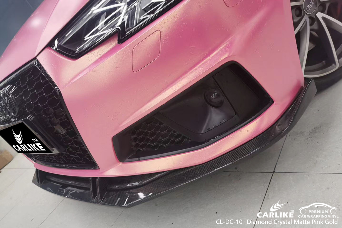 CL-DC-10 diamond crystal matte pink gold vinyl wrap gloss for AUDI Binan Philippines
