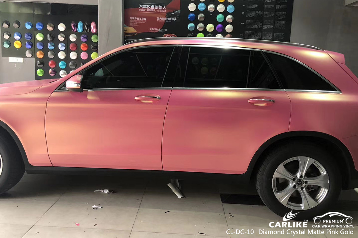 CL-DC-10 diamond crystal matte pink gold vinyl wrap for MERCEDES-BENZ Chicago United States