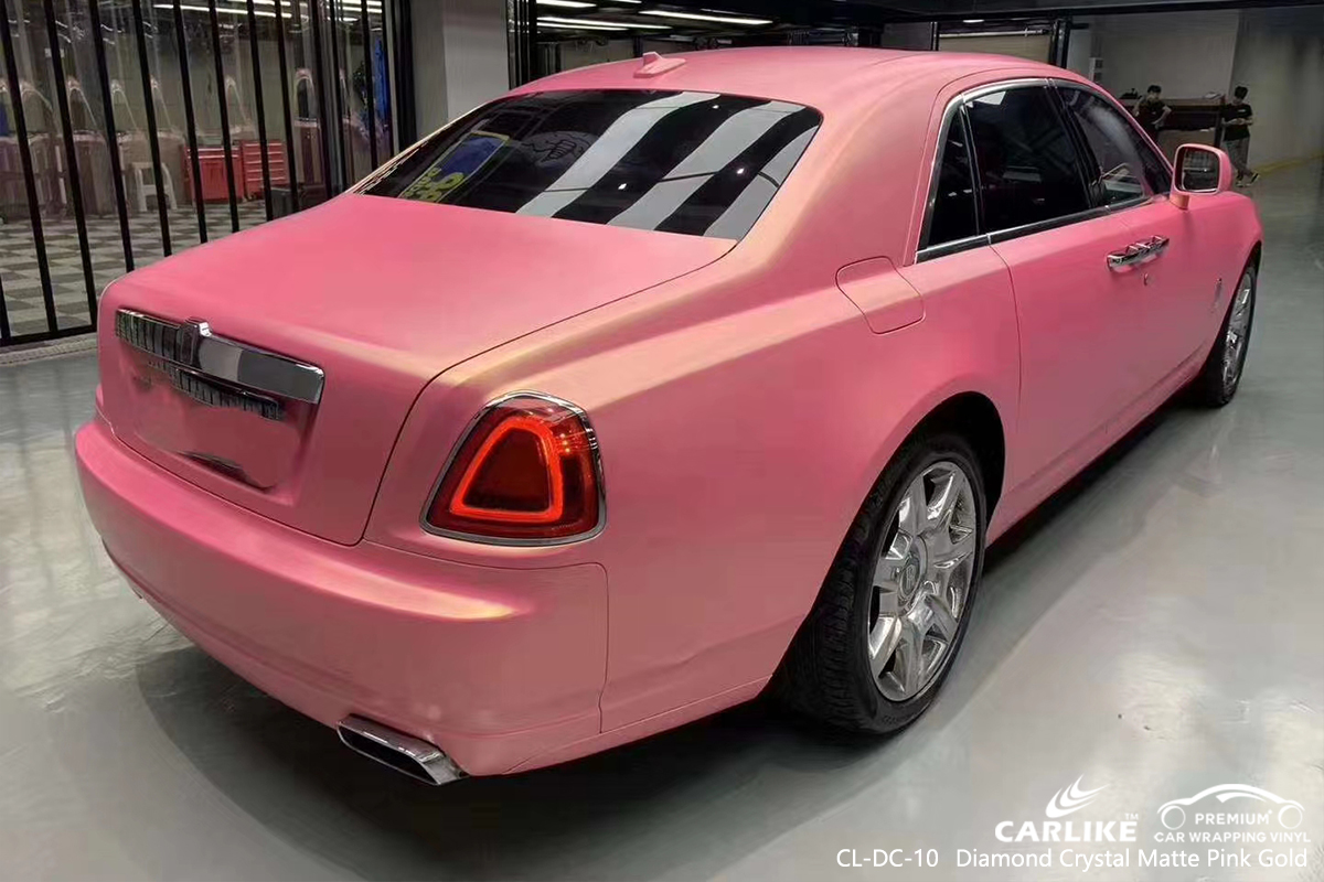 CL-DC-10 diamond crystal matte pink gold car wrap vinyl matte for ROLLS ROYCE Malolos Philippines