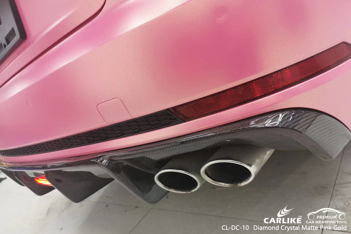 CL-DC-10 diamond crystal matte pink gold vinyl wrap gloss for AUDI Binan Philippines
