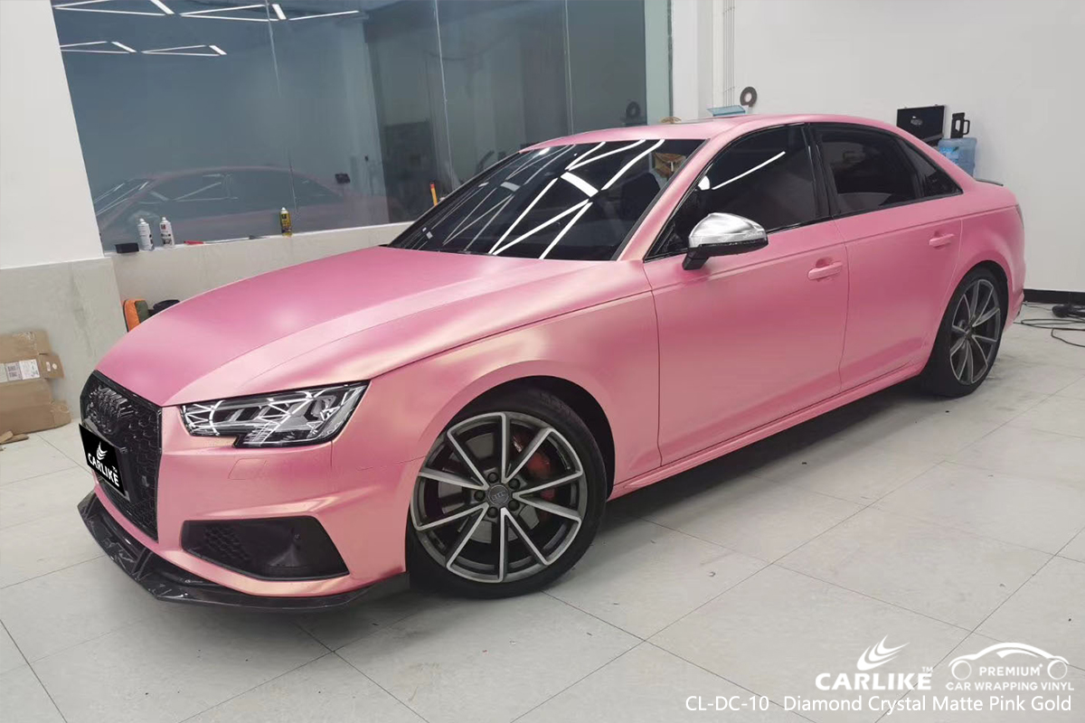 CL-DC-10 diamond crystal matte pink gold vinyl wrap gloss for AUDI Binan Philippines