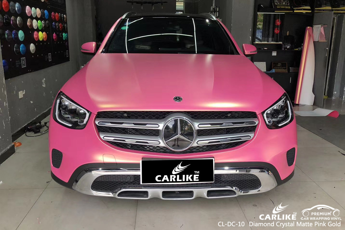 CL-DC-10 diamond crystal matte pink gold vinyl wrap for MERCEDES-BENZ Chicago United States