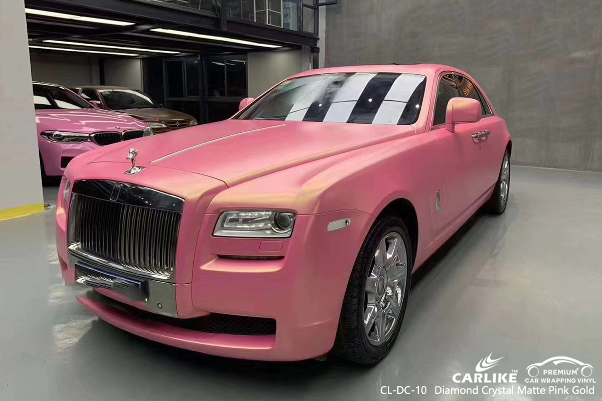 CL-DC-10 diamond crystal matte pink gold car wrap vinyl matte for ROLLS ROYCE Malolos Philippines