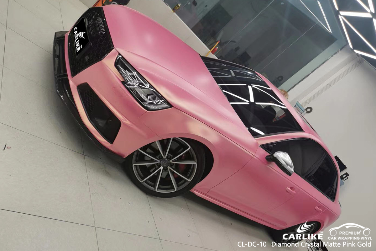 CL-DC-10 diamond crystal matte pink gold vinyl wrap gloss for AUDI Binan Philippines