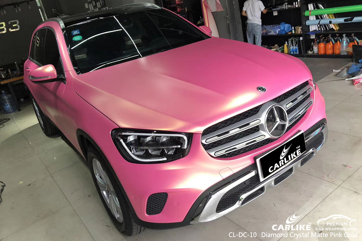CL-DC-10 diamond crystal matte pink gold vinyl wrap for MERCEDES-BENZ Chicago United States