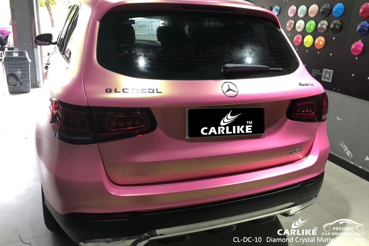 CL-DC-10 diamond crystal matte pink gold vinyl wrap for MERCEDES-BENZ Chicago United States