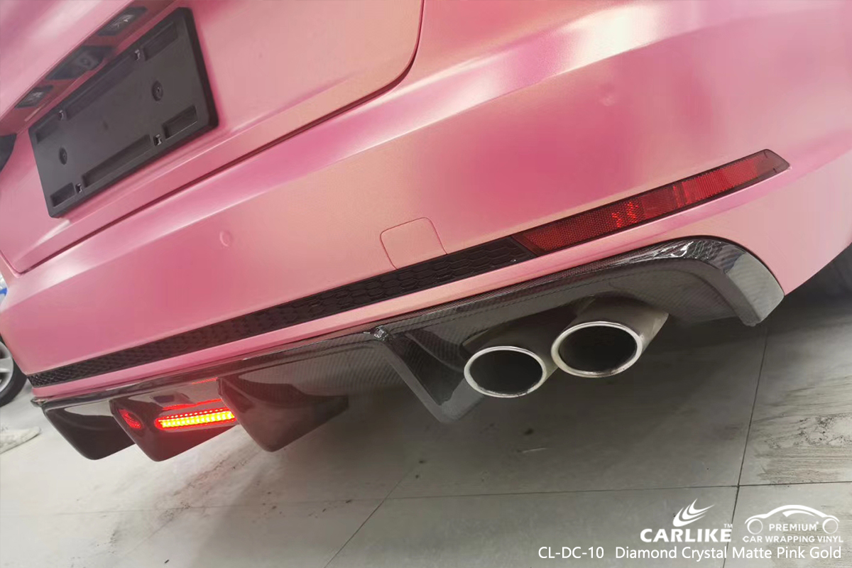 CL-DC-10 diamond crystal matte pink gold vinyl wrap gloss for AUDI Binan Philippines