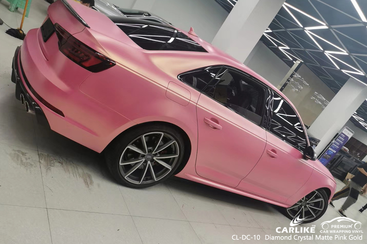 CL-DC-10 diamond crystal matte pink gold vinyl wrap gloss for AUDI Binan Philippines