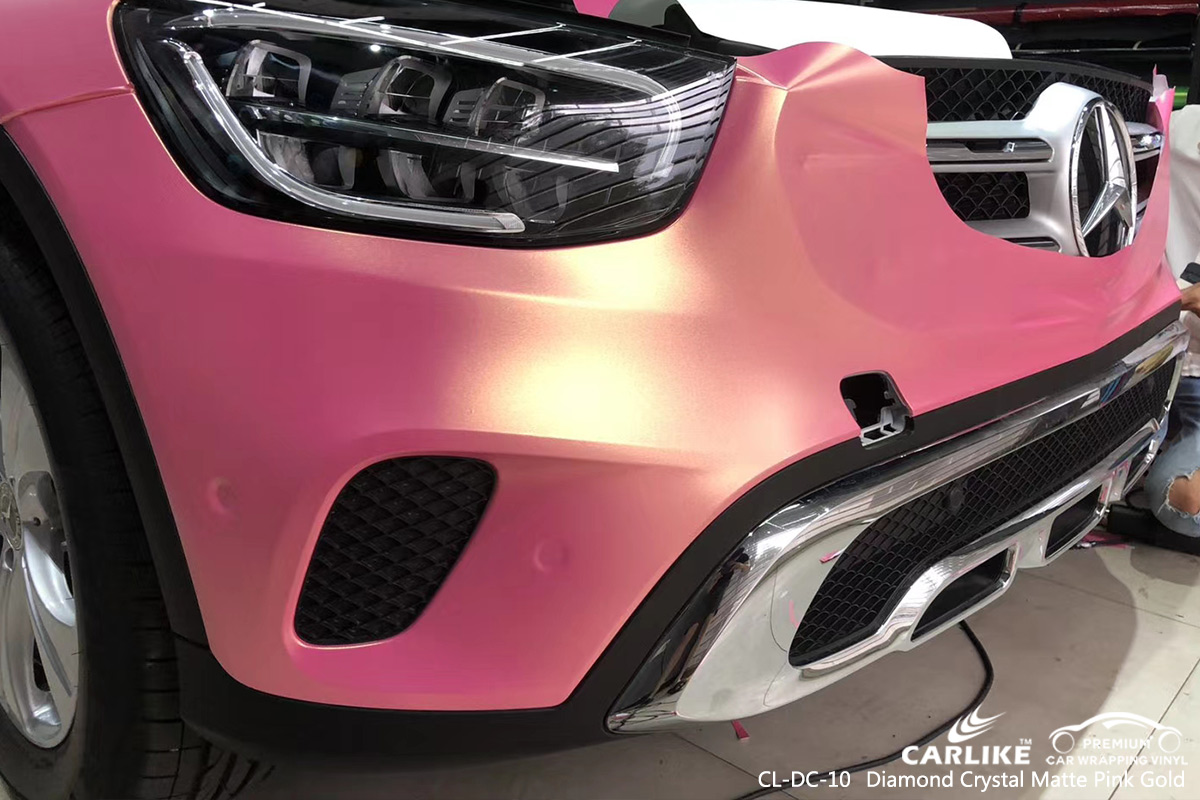 CL-DC-10 diamond crystal matte pink gold vinyl wrap for MERCEDES-BENZ Chicago United States