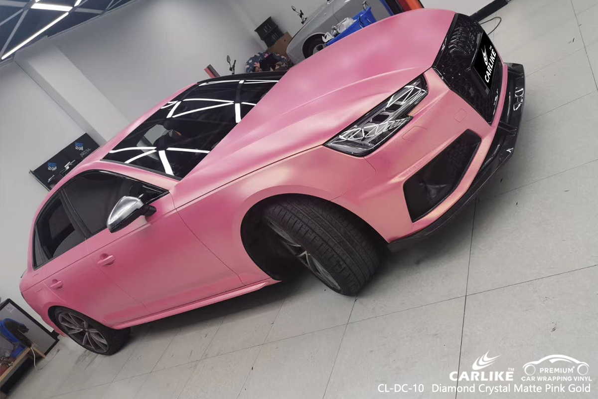 CL-DC-10 diamond crystal matte pink gold vinyl wrap gloss for AUDI Binan Philippines