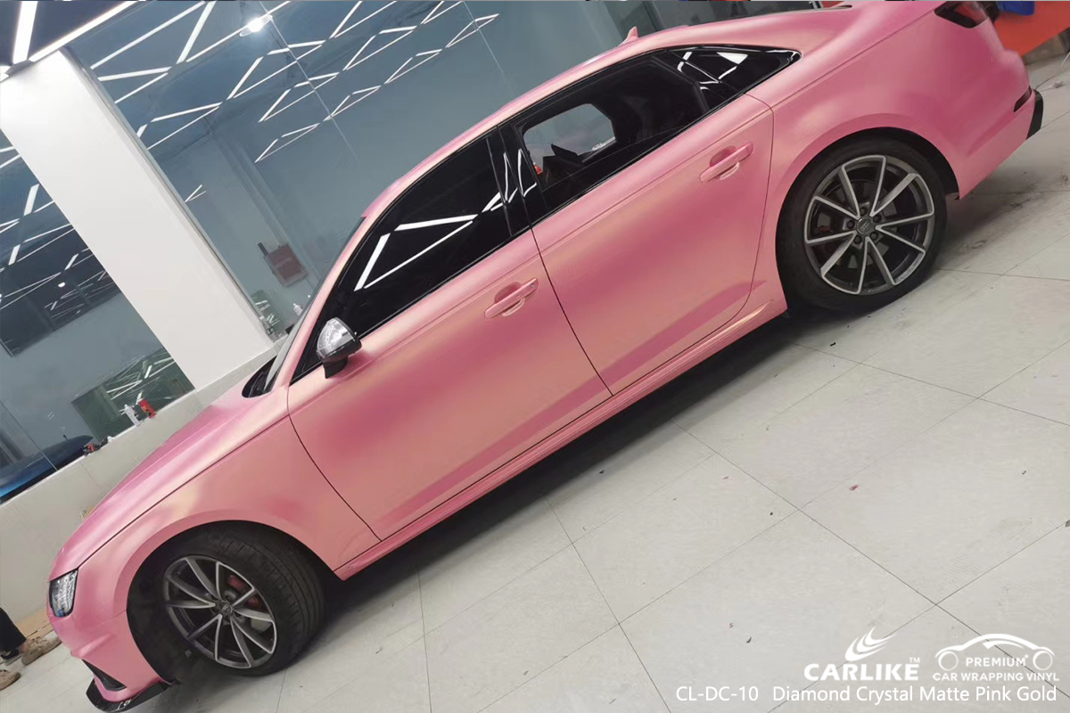 CL-DC-10 diamond crystal matte pink gold vinyl wrap gloss for AUDI Binan Philippines