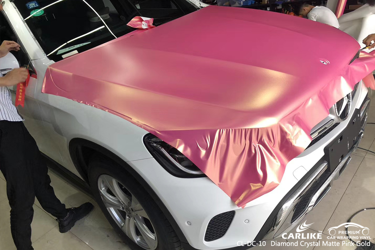 CL-DC-10 diamond crystal matte pink gold vinyl wrap for MERCEDES-BENZ Chicago United States