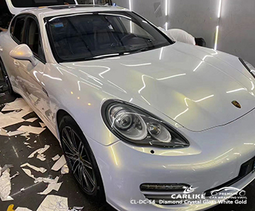 PORSCHE General Trias Filipinler için CL-DC-54 elmas kristal parlak beyaz altın araba sarma filmi