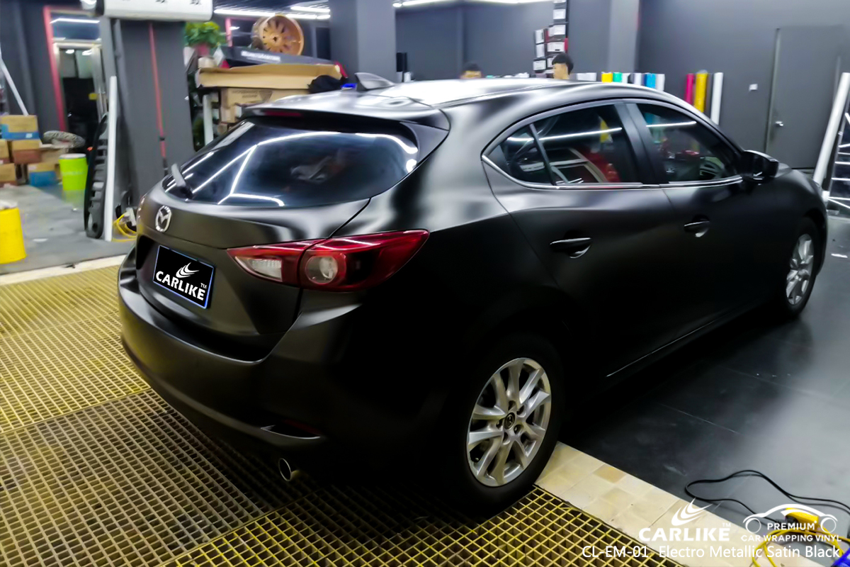 CL-EM-01 electro metallic satin black autocycle vinyl sticker paper for MAZDA Ozamiz Philippines