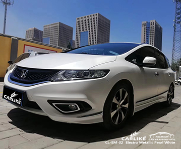 HONDA Lipa Filipinler için CL-EM-02 elektro metalik inci beyaz otobike sarma vinil