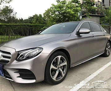 CL-EM-04 elettro metallizzato ghost grey wrap car nero opaco per MERCEDES-BENZ Detroit Stati Uniti