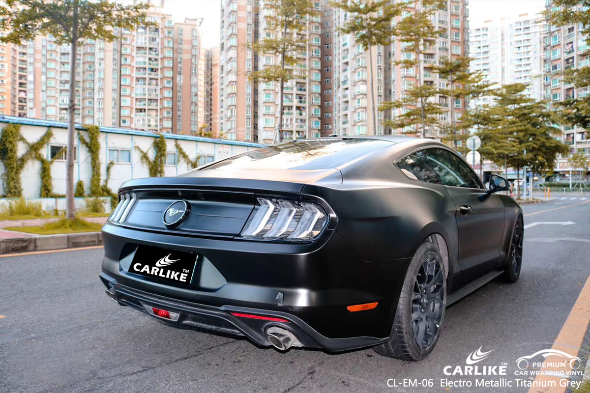 CL-EM-06 electro metallic titanium grey carbon fibre vinyl wrap for bikes for FORD MUSTANG Makati Philippines