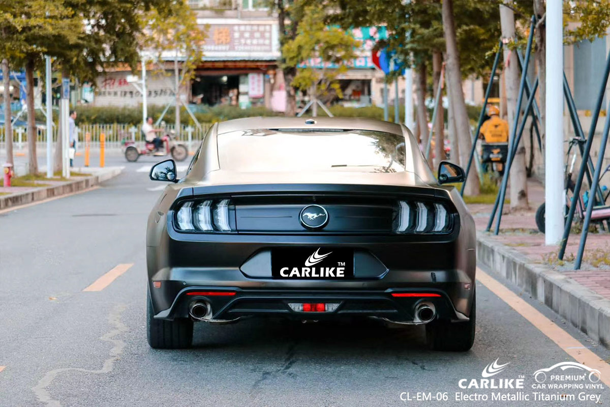 CL-EM-06 electro metallic titanium grey carbon fibre vinyl wrap for bikes for FORD MUSTANG Makati Philippines