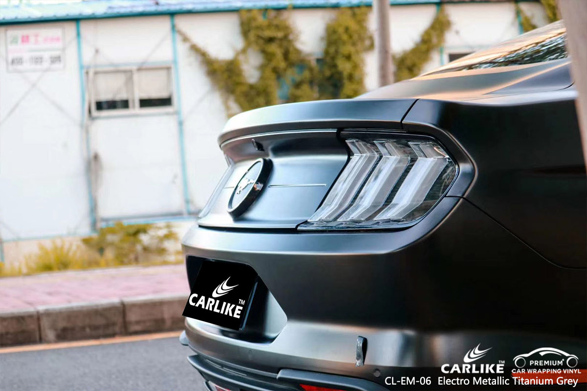 CL-EM-06 electro metallic titanium grey carbon fibre vinyl wrap for bikes for FORD MUSTANG Makati Philippines