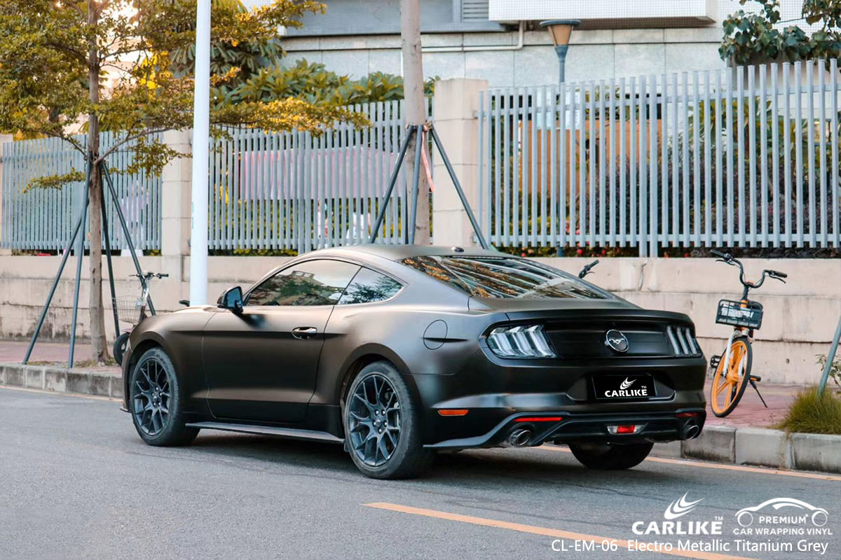 CL-EM-06 electro metallic titanium grey carbon fibre vinyl wrap for bikes for FORD MUSTANG Makati Philippines