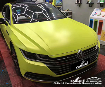 CL-EM-15 VOLKSWAGEN Caloocan Filipinler için elektro metalik floresan sarı araba sarma parlatıcısı