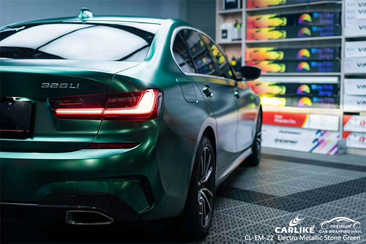 CL-EM-22 electro metallic stone green moto vinyl matte car wrap for BMW Cebu Philippines