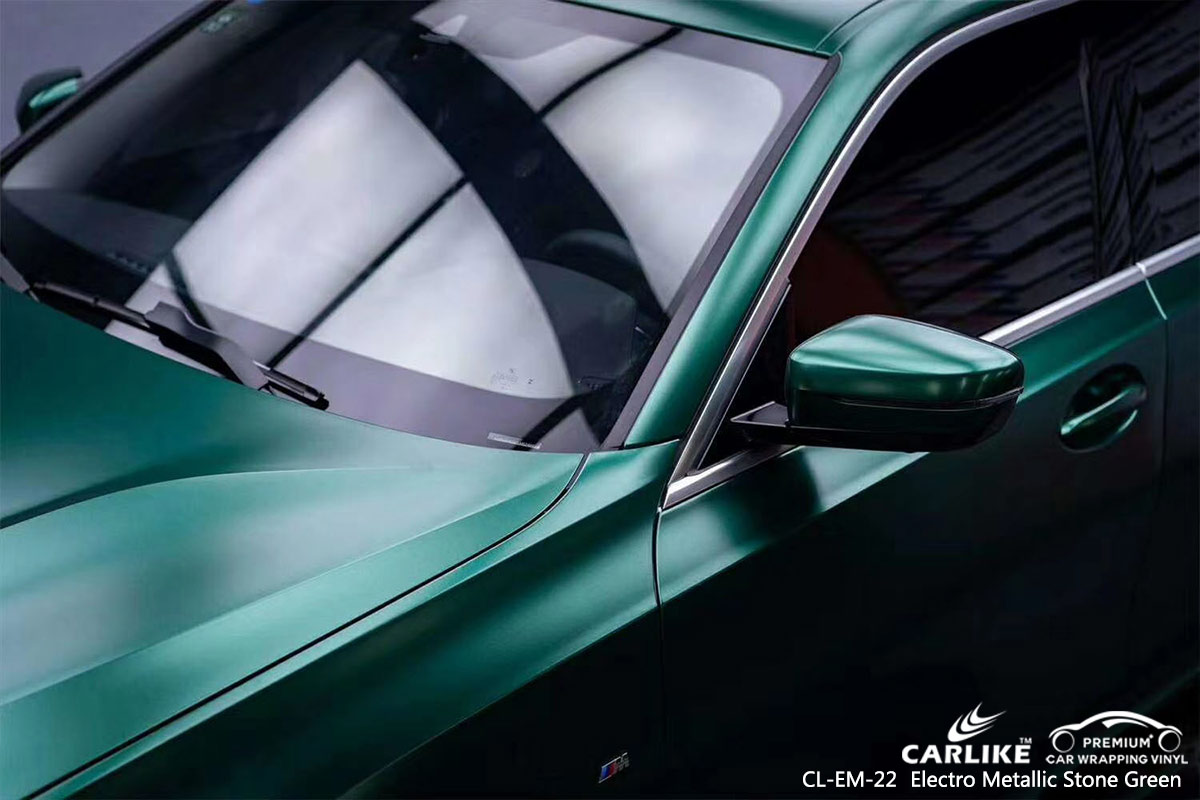 CL-EM-22 electro metallic stone green moto vinyl matte car wrap for BMW Cebu Philippines