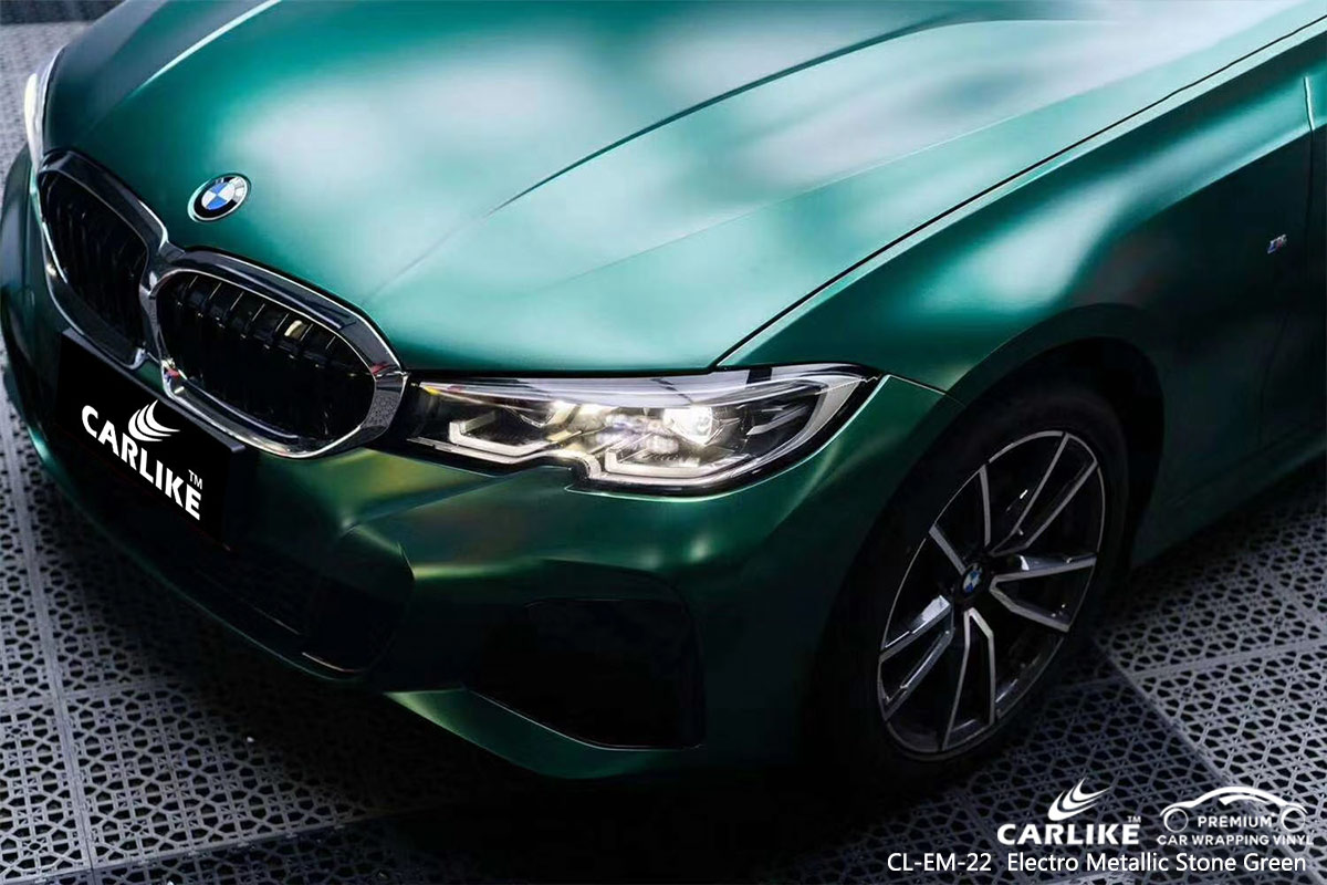 CL-EM-22 electro metallic stone green moto vinyl matte car wrap for BMW Cebu Philippines