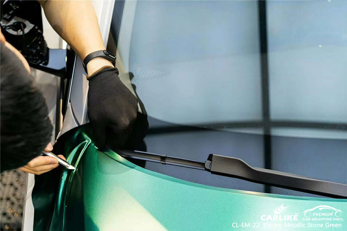 CL-EM-22 electro metallic stone green moto vinyl matte car wrap for BMW Cebu Philippines