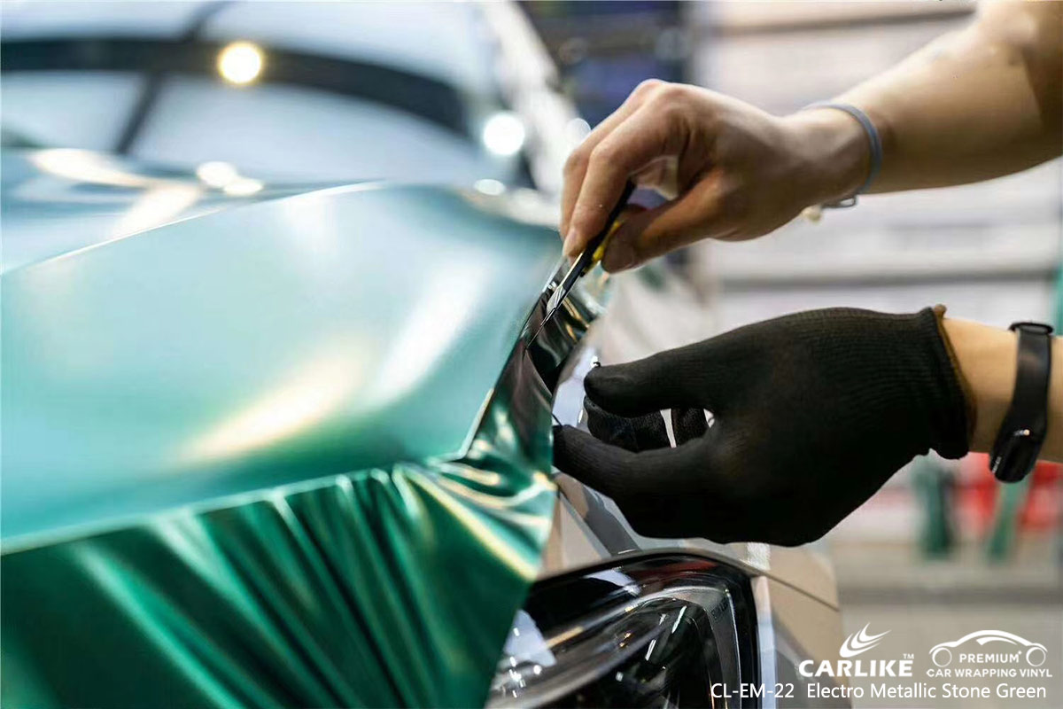 CL-EM-22 electro metallic stone green moto vinyl matte car wrap for BMW Cebu Philippines