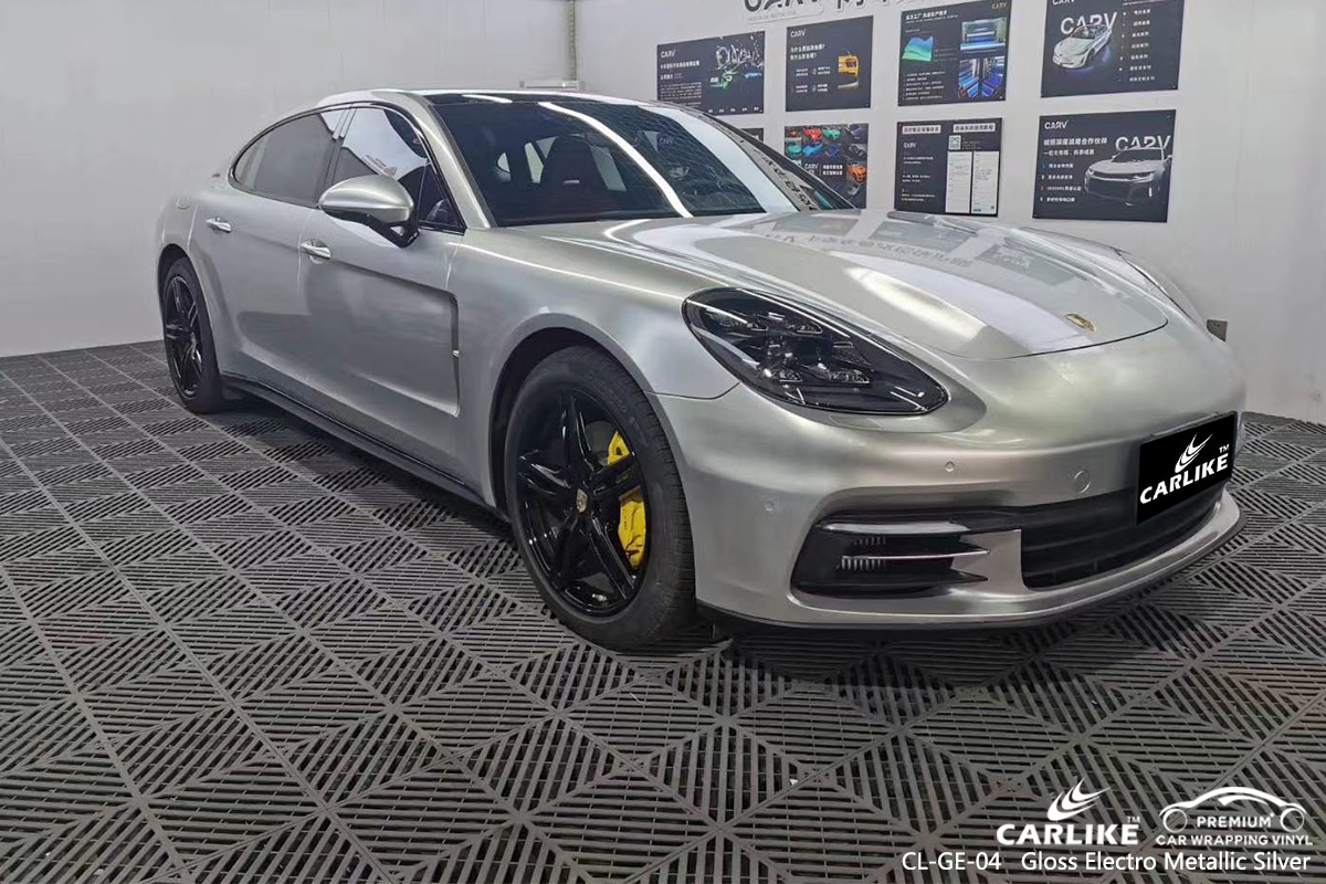 CL-GE-04 gloss electro metallic silver vehicle wrap vinyl for PORSCHE Boston United States