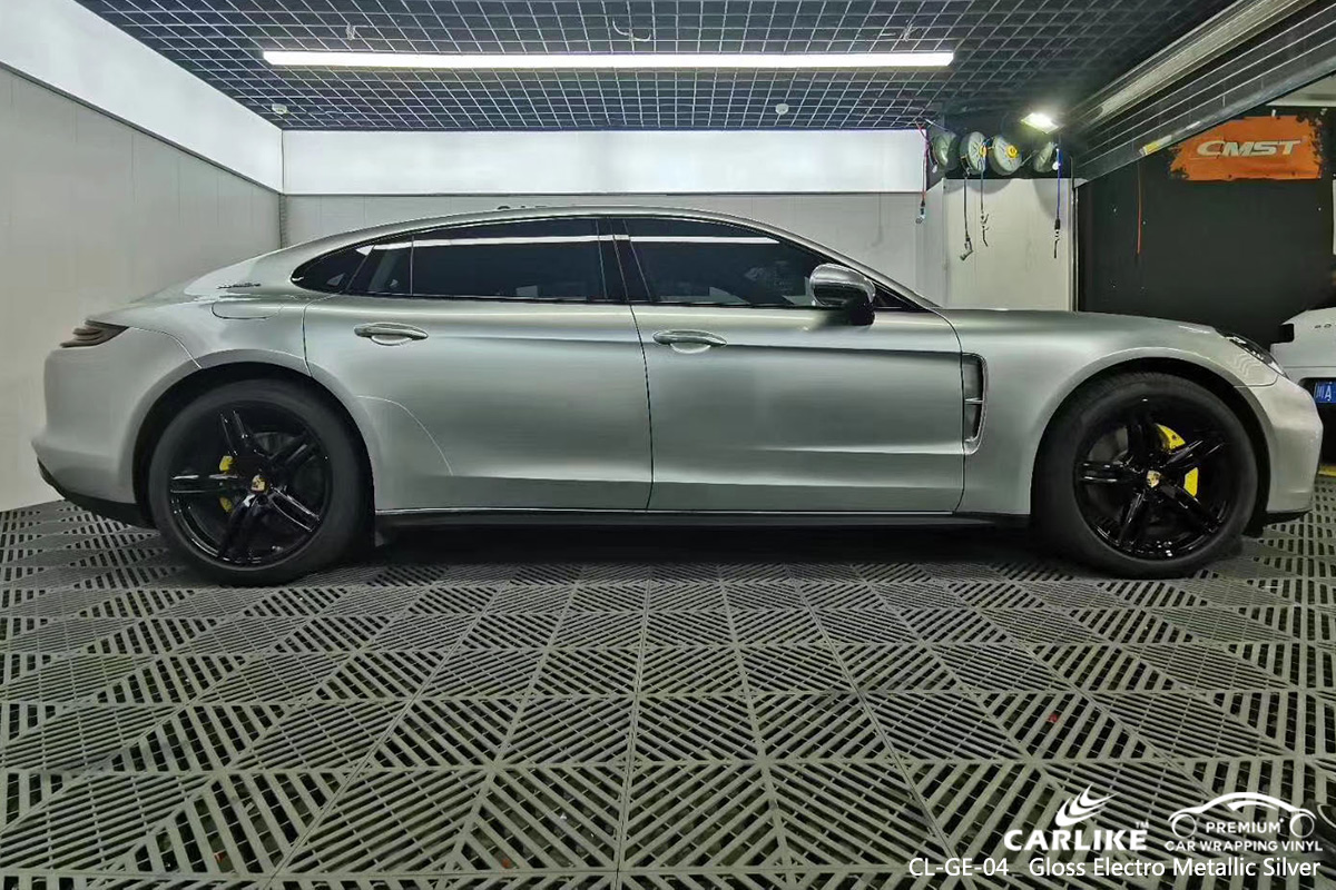 CL-GE-04 gloss electro metallic silver vehicle wrap vinyl for PORSCHE Boston United States