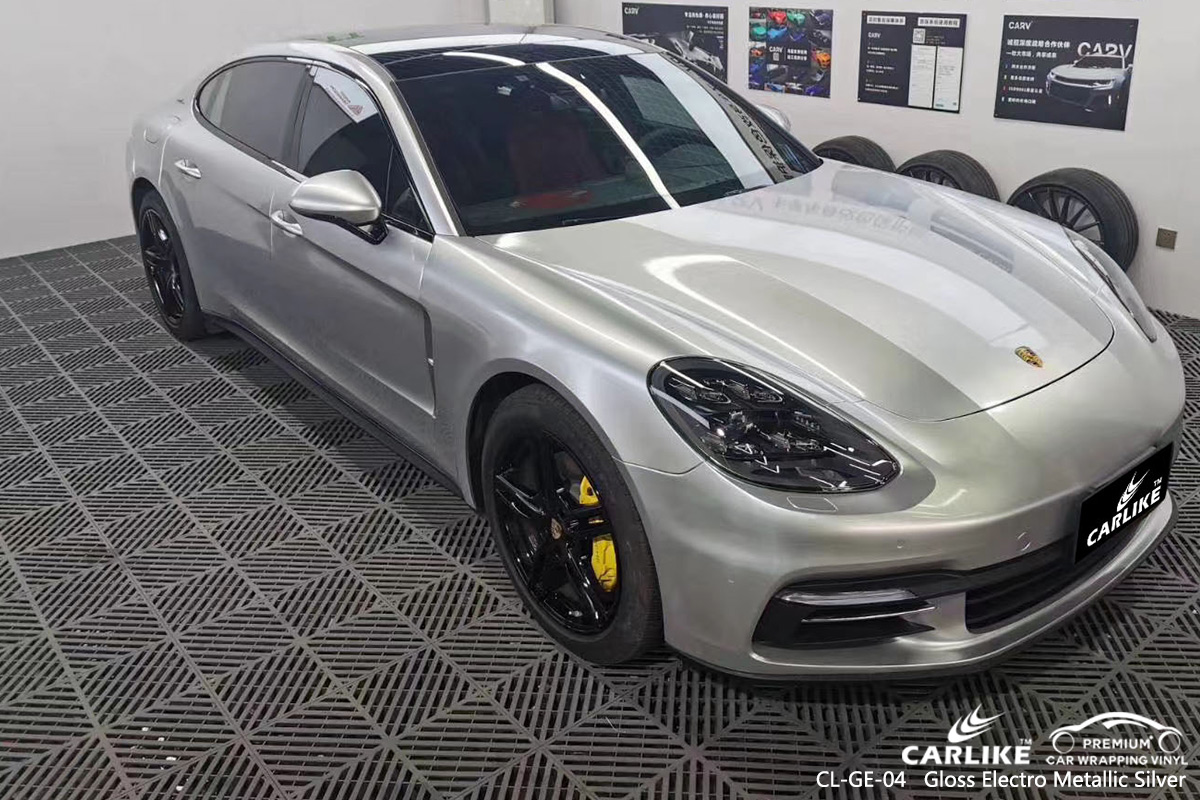 CL-GE-04 gloss electro metallic silver vehicle wrap vinyl for PORSCHE Boston United States
