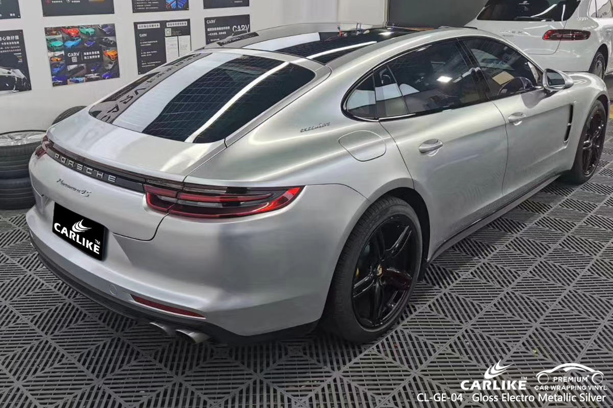 CL-GE-04 gloss electro metallic silver vehicle wrap vinyl for PORSCHE Boston United States
