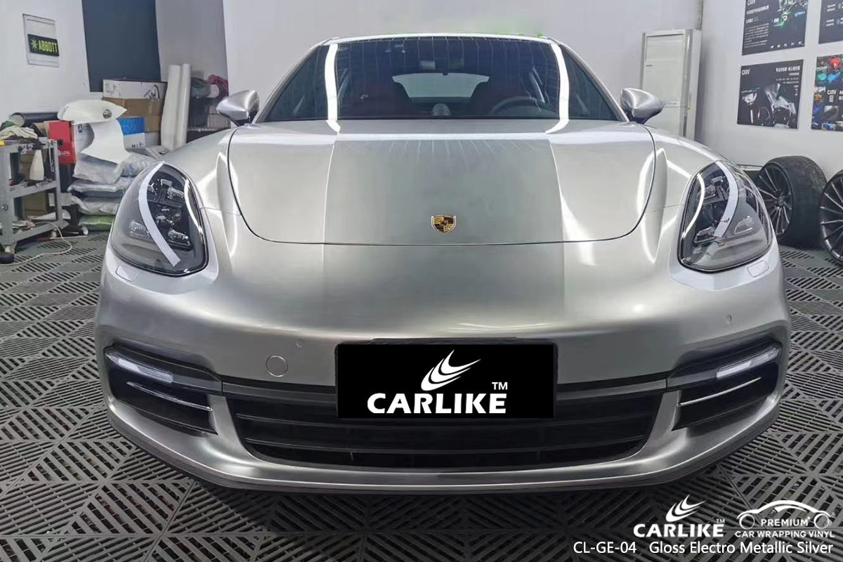 CL-GE-04 gloss electro metallic silver vehicle wrap vinyl for PORSCHE Boston United States