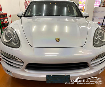 PORSCHE Ankara Türkiye için CL-IL-02 yanardöner lazer beyaz araç vinil filmleri