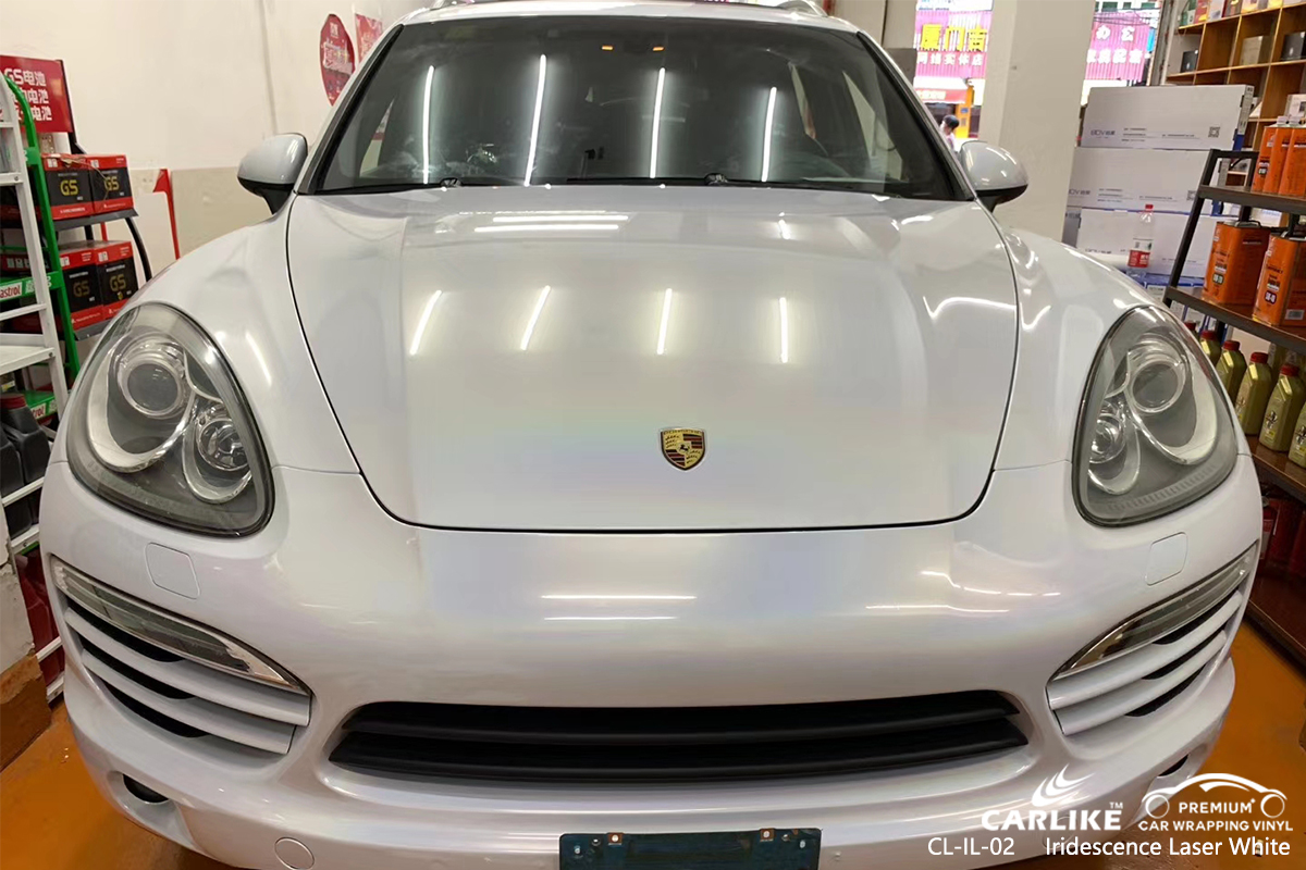 CL-IL-02 iridescence laser white high gloss vinyl wrap for PORSCHE Dagupan Philippines